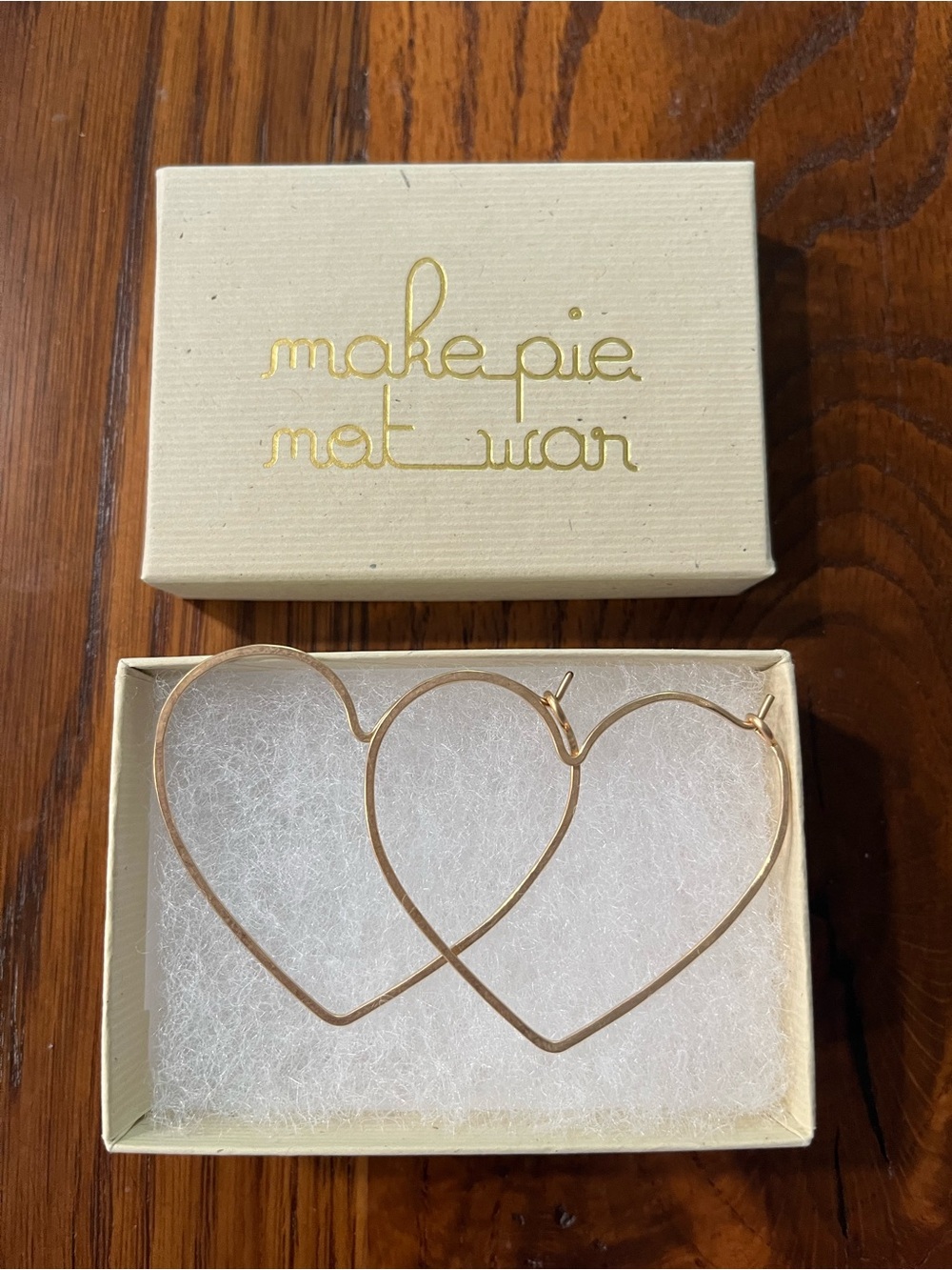 Hammered Heart Hoop Earrings